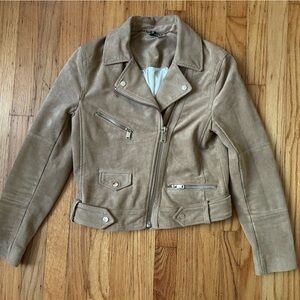 Tan Suede Moto Jacket